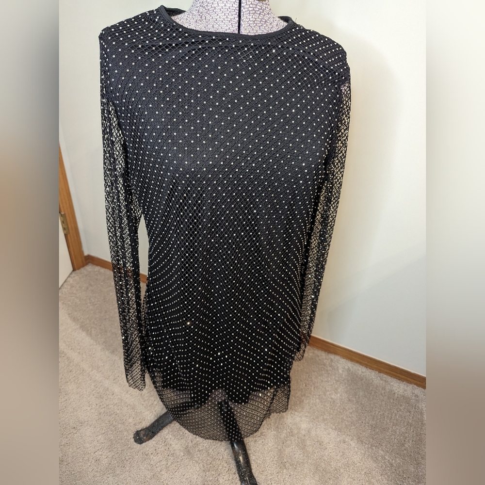 Black knit jewelled dress with matching skirt by sincerely jules